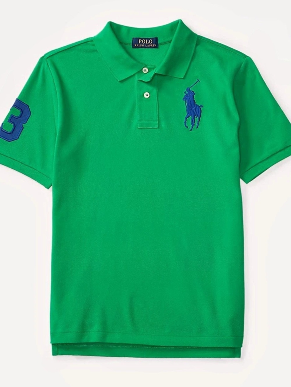 Polo Ralph Lauren Big Pony #3 Green Blue Pima Cotton Polo Men’s L